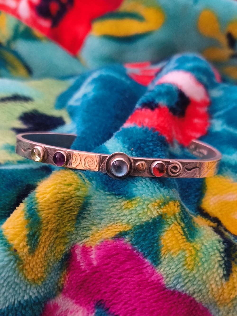 Lucinda Moran Sterling Silver  14K Protect This Woman Cuff